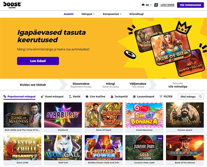 Boost Casino - ülevaade, €250 boonus ja ...